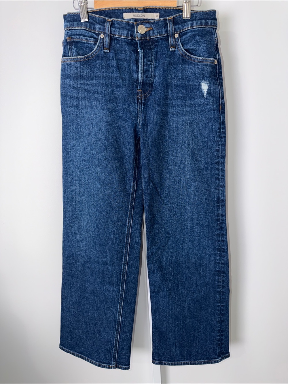 Hudson Jeans Dark Blue Straight-Leg Denim